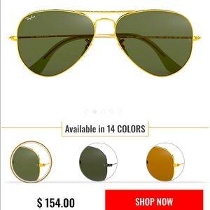 SOLD Ray-Ban Aviator Classic Gold Frames